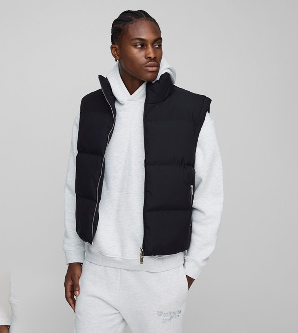 High Neck Boxy Puffer Gilet