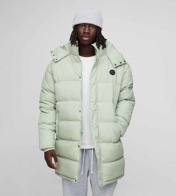 Regular Fit Hooded Longline Puffer Jacket