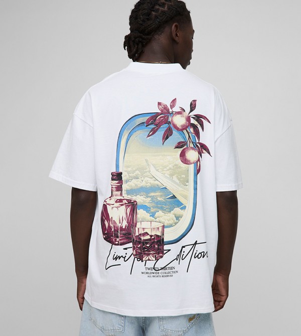 BM Signature Graphic Printed Oversized T-Shirt