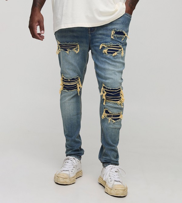 Plus & Tall Antique Wash Distressed Super Skinny Jeans