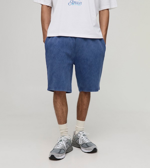 Slim Fit Washed Rib Shorts