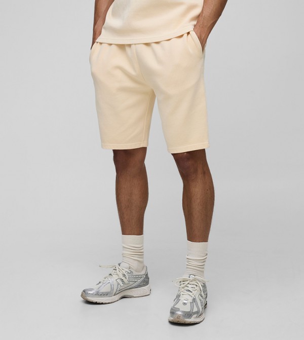 Washed Ribbed Slim Fit Shorts