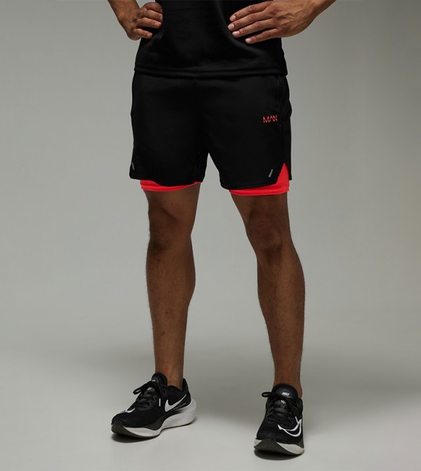 Logo Detail Layered Active Shorts