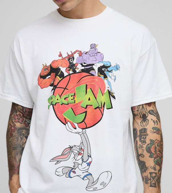 Space Jam Monster License Printed Oversized T-Shirt