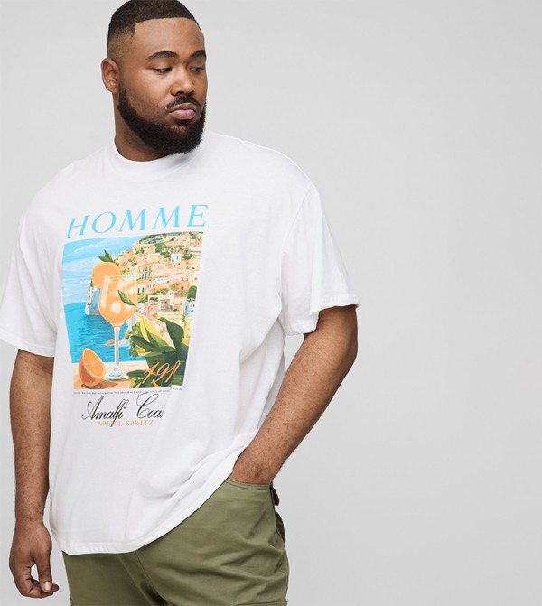 Plus & Tall Graphic Printed Oversized T-Shirt