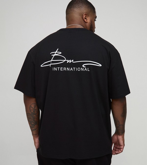 Plus & Tall BM International Printed Oversized T-Shirt