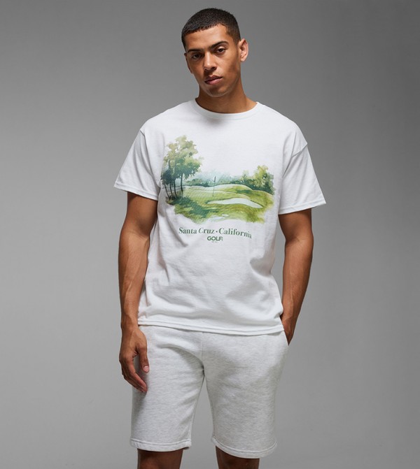 Golf Championship License Printed Crew Neck T-Shirt