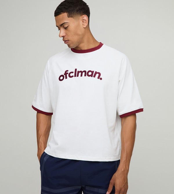 Embroidered Raglan Oversized T-Shirt