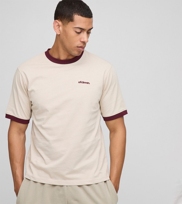 Contrast Trim Short Sleeves T-Shirt