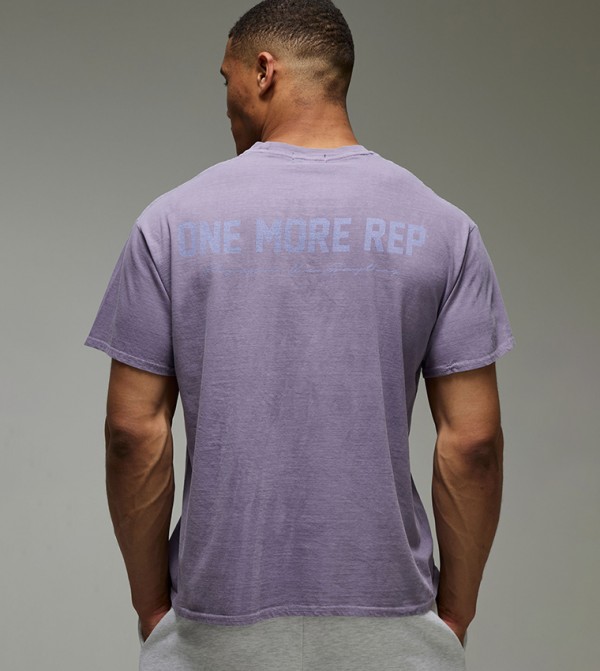 Printed Washed Oversized One More Rep T-Shirt