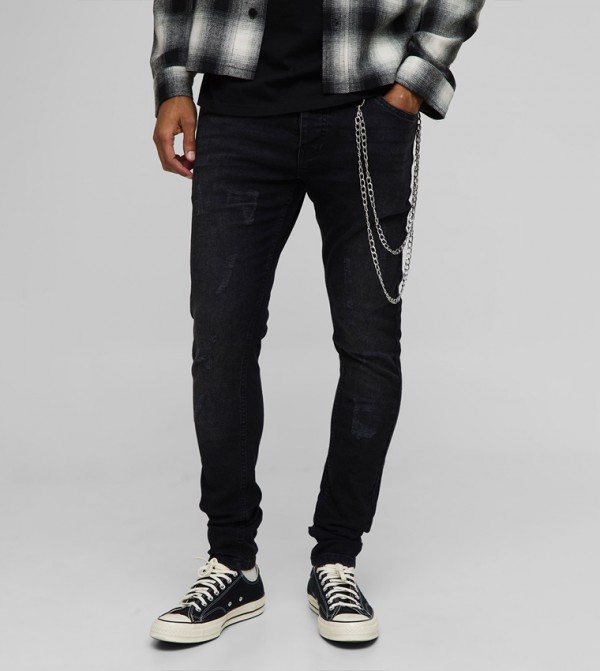 Skinny Fit Stacked Washed Jeans