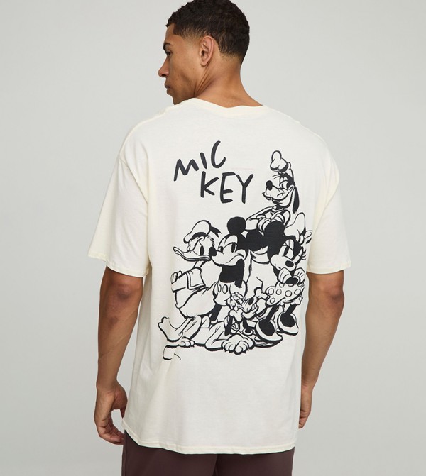 Mickey Mouse Printed Oversized T-Shirt