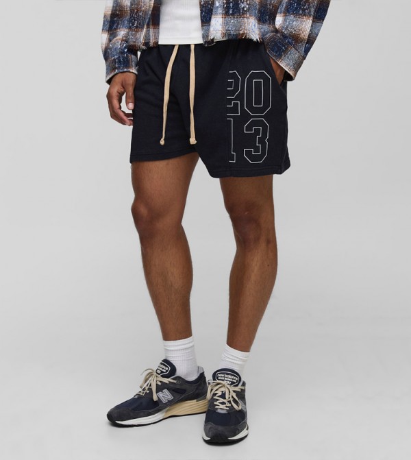 Boxy Fit Washed Varsity Shorts