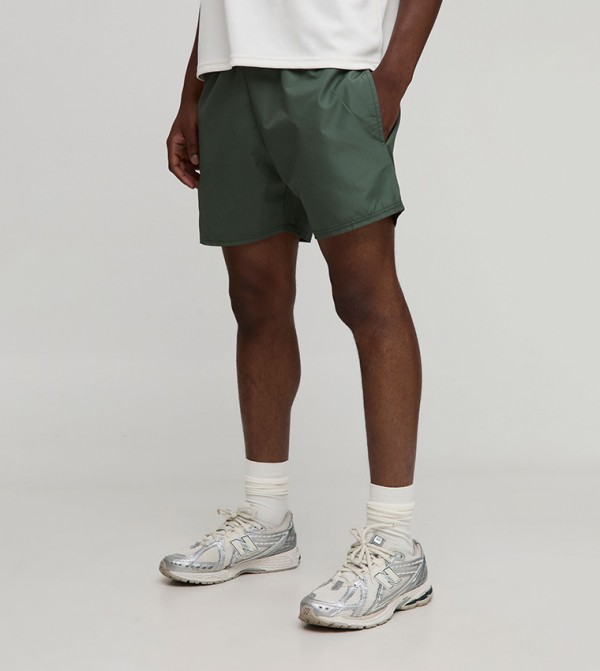 Mid Rise Relaxed Fit Shell Shorts