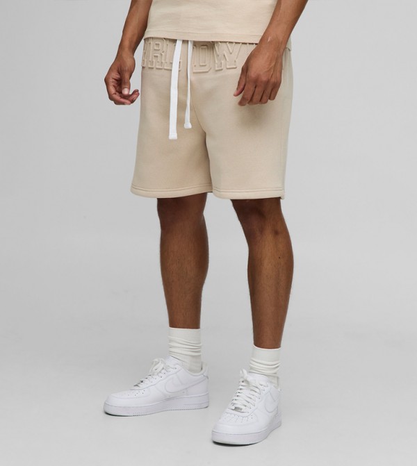 Worldwide Embossed Drop Crotch Oversized Shorts