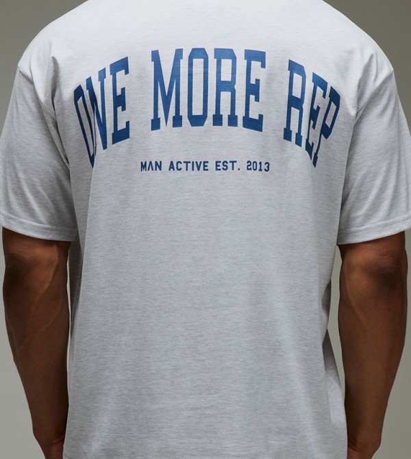Active Printed Crew Neck Oversized T-Shirt