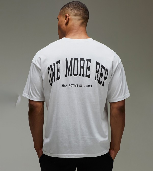 Active Printed Crew Neck Oversized T-Shirt