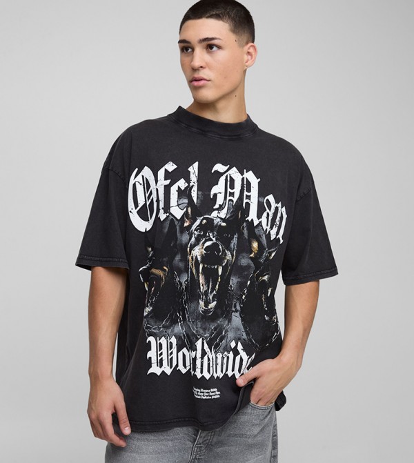 Printed Short Sleeves Oversized T-Shirt
