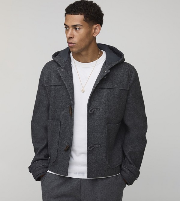 Melton Toggle Hooded Duffle Oversized Jacket