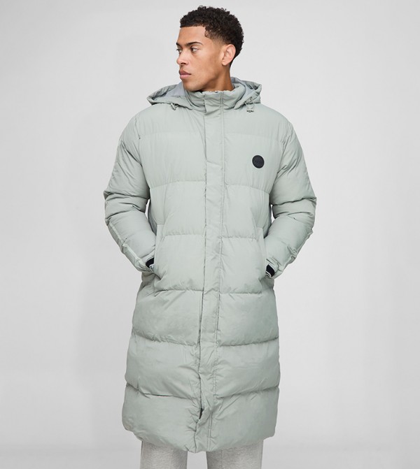 Panelled Long Sleeves Puffer Coat