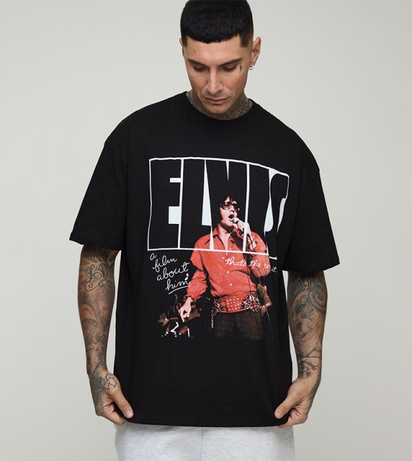 Tall Elvis Presley License Print Oversized T-Shirt