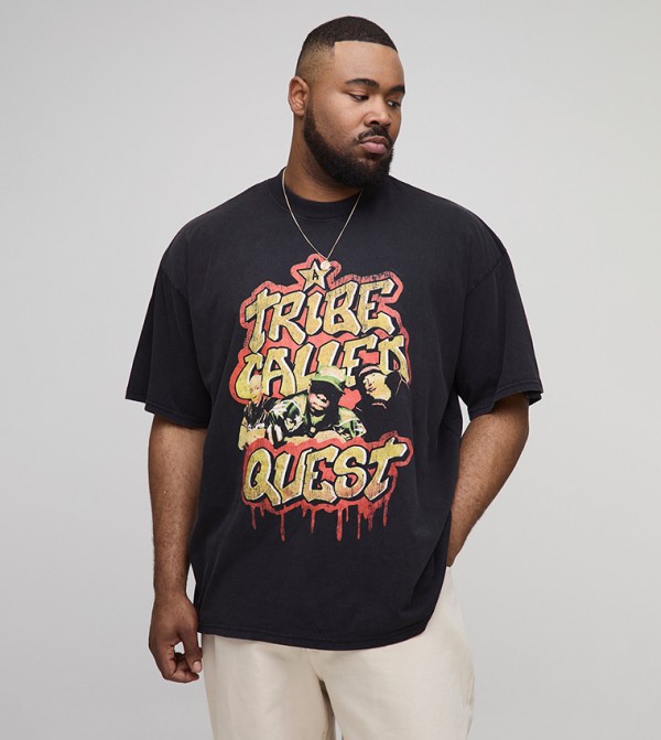 Plus & Tall Oversized A Tribe Called Quest License Print T-Shirt