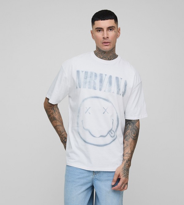 Tall Nirvana License Print Oversized T-Shirt