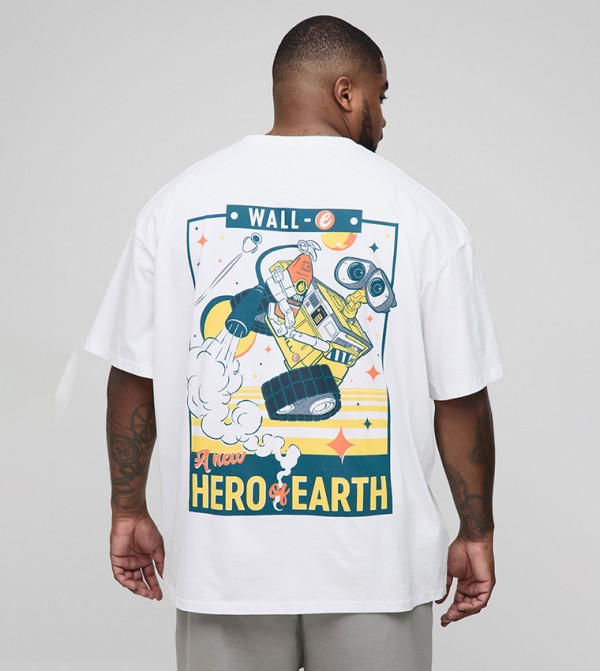 Plus & Tall Wall-E Disney License Print Oversized T-Shirt