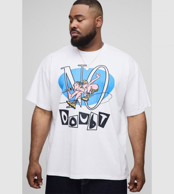 No Doubt License Print Oversized T-Shirt