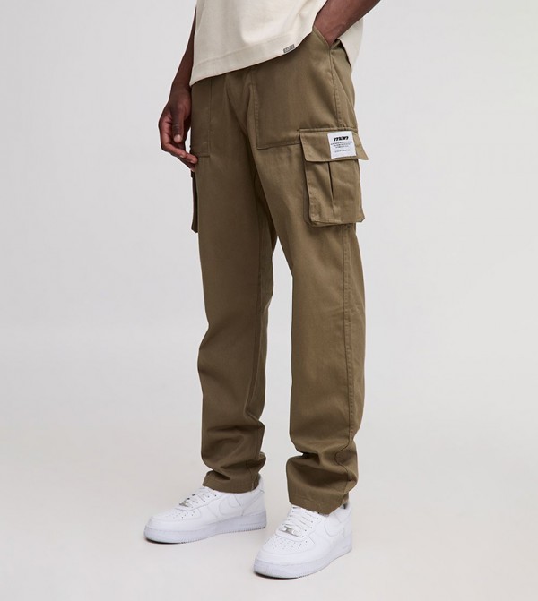 Tall Fixed Waist Relaxed Fit Cargo Trousers