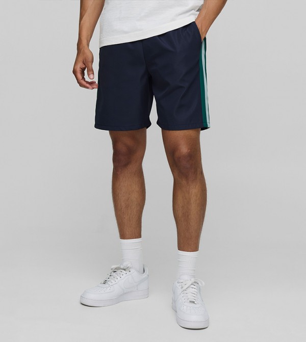 Side Striped Elastic Waist Relaxed Fit Shorts