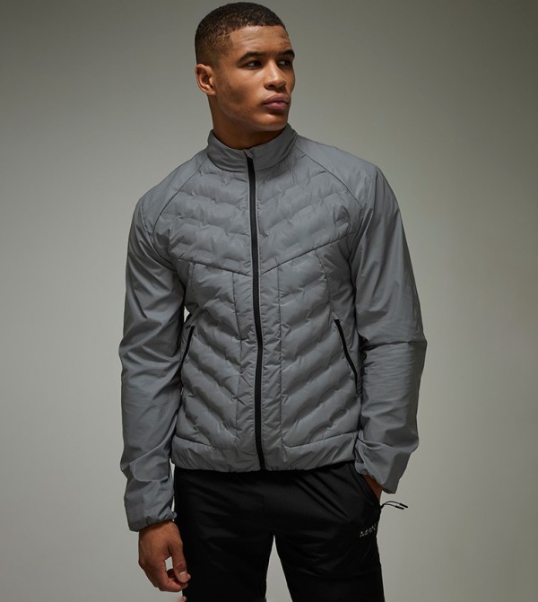 Solid Reflective Quilted Jacket