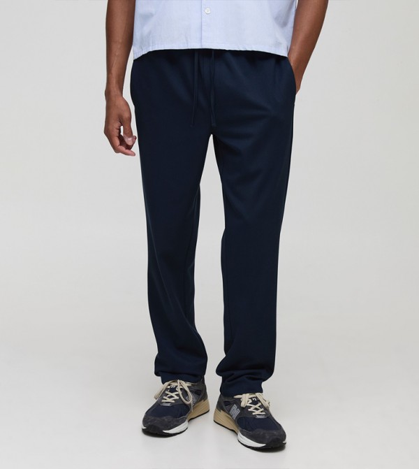 Elastic Waist Tapered Smart Woven Trousers