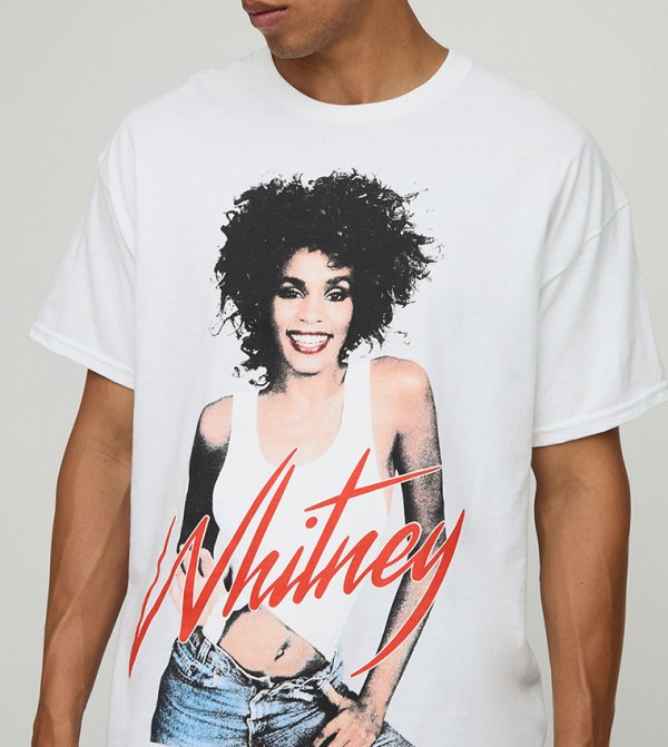 Whitney Houston Crew Neck Oversized T-Shirt