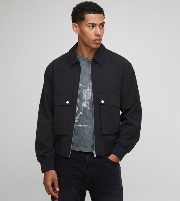 Technical Utility Cargo Pocket Harrington Jacket