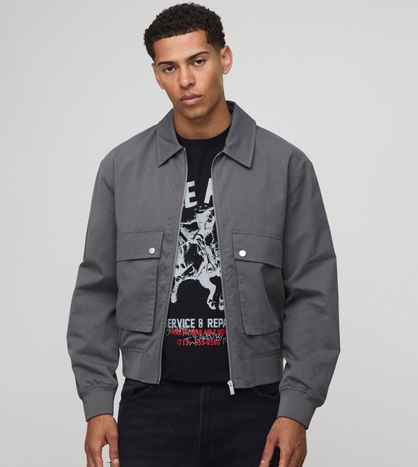 Technical Utility Cargo Pocket Harrington Jacket