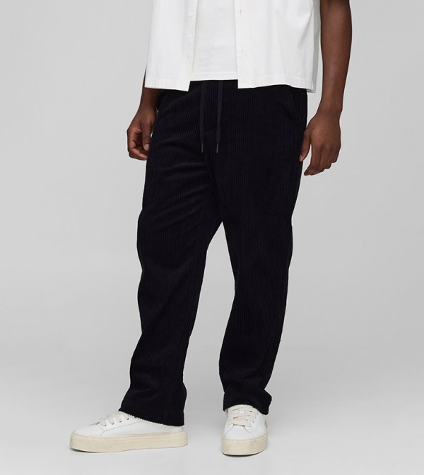 Solid Cord Tapered Fit Trousers