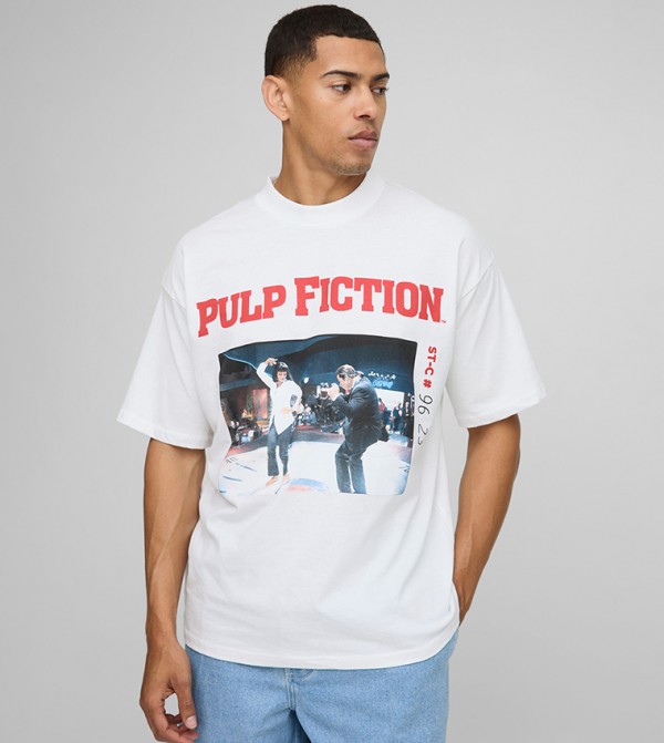 Extended Neck Pulp Fiction Oversized T-Shirt