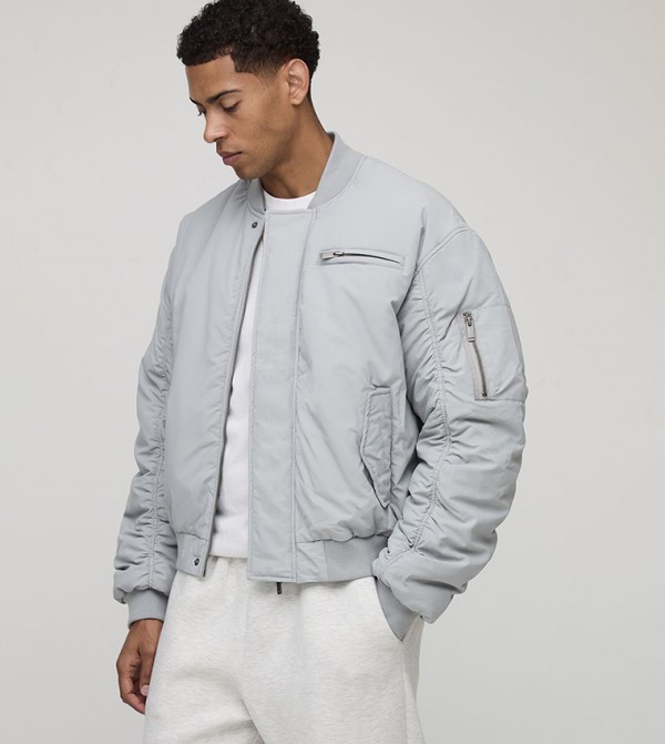 Nylon Ma1 Oversized Bomber Jacket