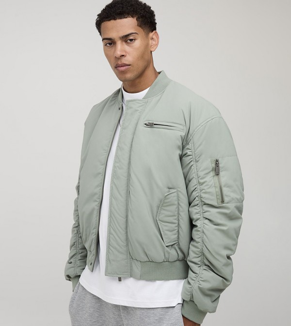 جاكيت بومبر نايلون أوفرسايز 