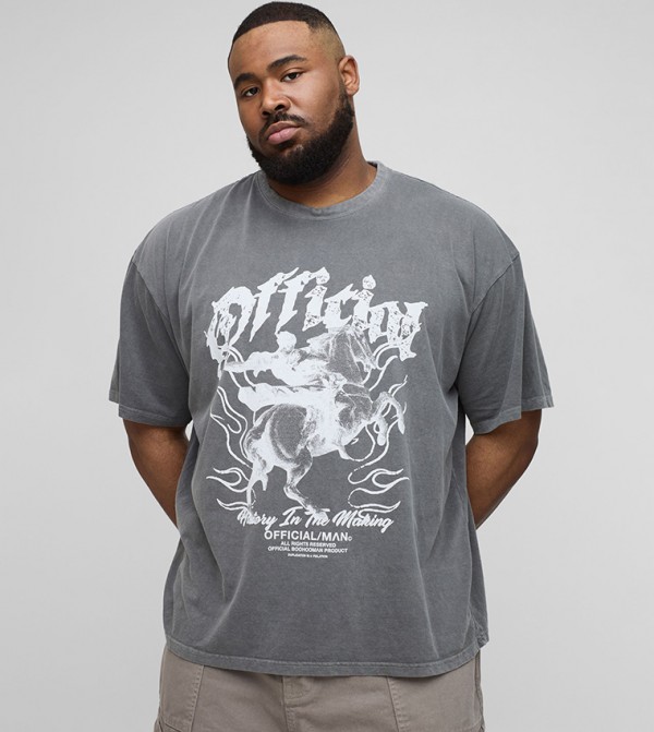 Printed Short Sleeves Oversized T-Shirt