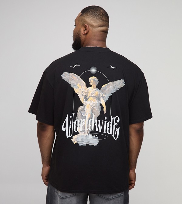 Plus & Tall Oversized Renaissance Worldwide Print T-Shirt