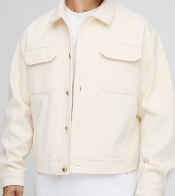 Solid Oversized Harrington Jacket