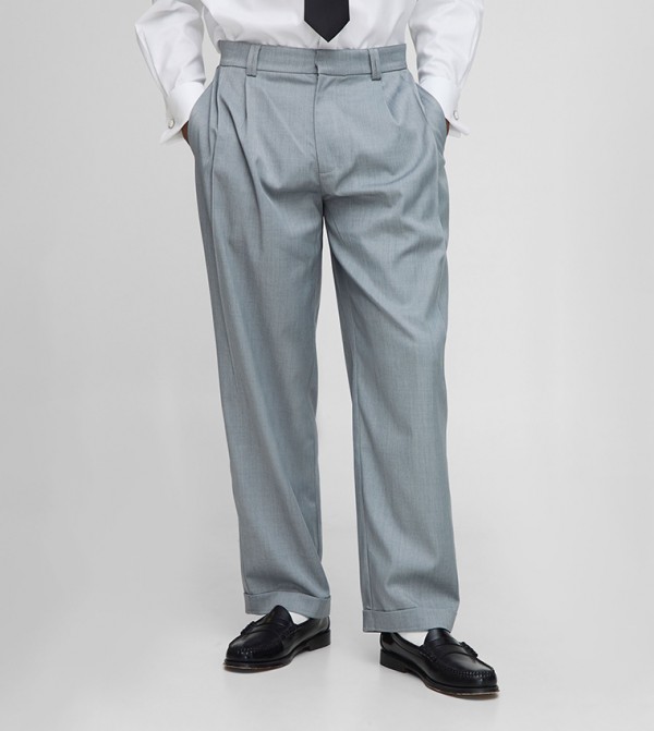 Pleated Front Tapered Trousers