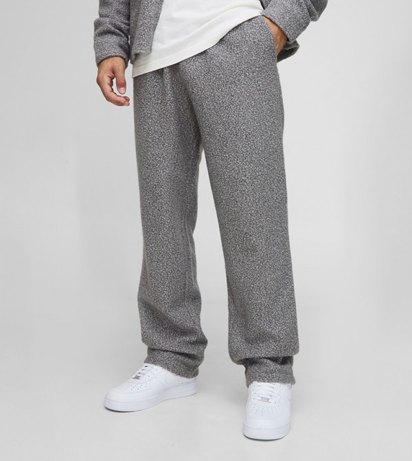 Boucle Elastic Waist Relaxed Fit Trousers