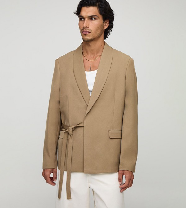 Wrap Shawl Long Sleeves Oversized Blazer