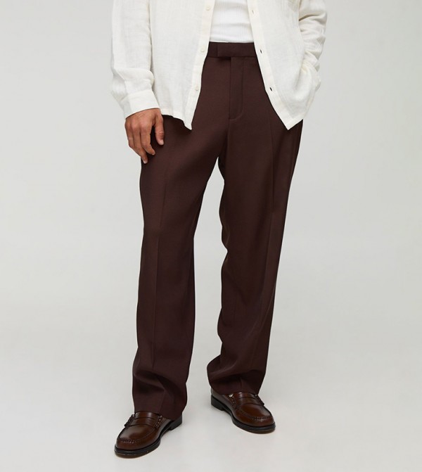 Crease Front Relaxed Fit Trousers