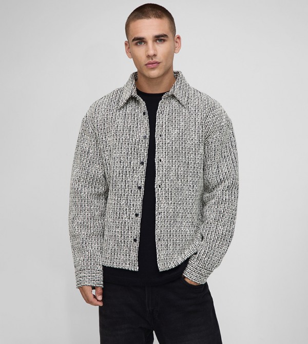 Regular Slub Boucle Overshirt