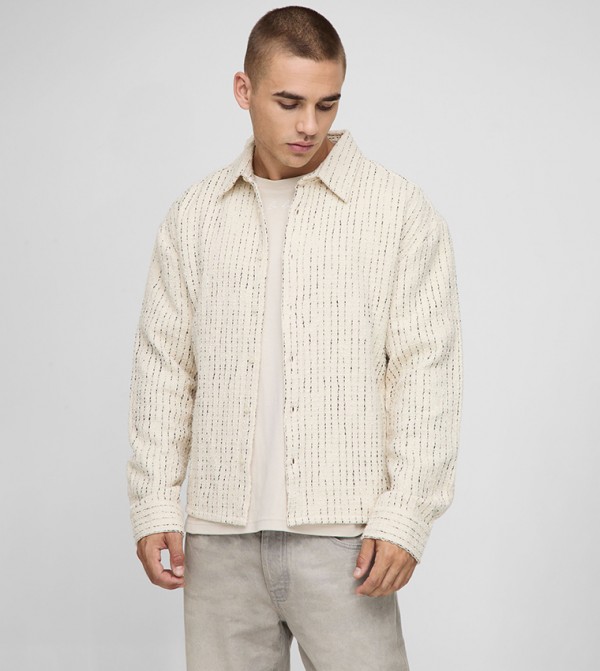 Regular Slub Boucle Overshirt