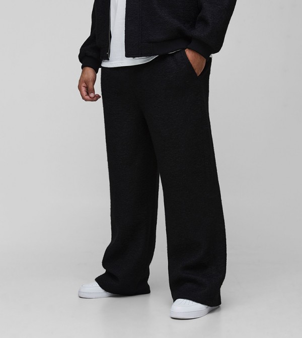 Plus & Tall Wool Look Relaxed Fit Pintuck Trousers
